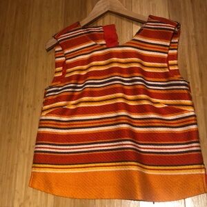 Pink Tartan Size 4 sleeveless orange striped top. Like new. Orange lining.